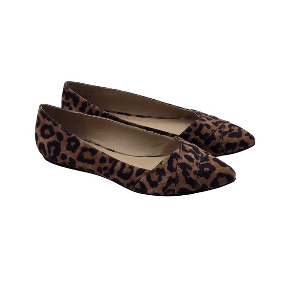 Women's - Franco Sarto Halissa Leopard Pointed Toe Flats, Size 7 - Picture 2 of 8